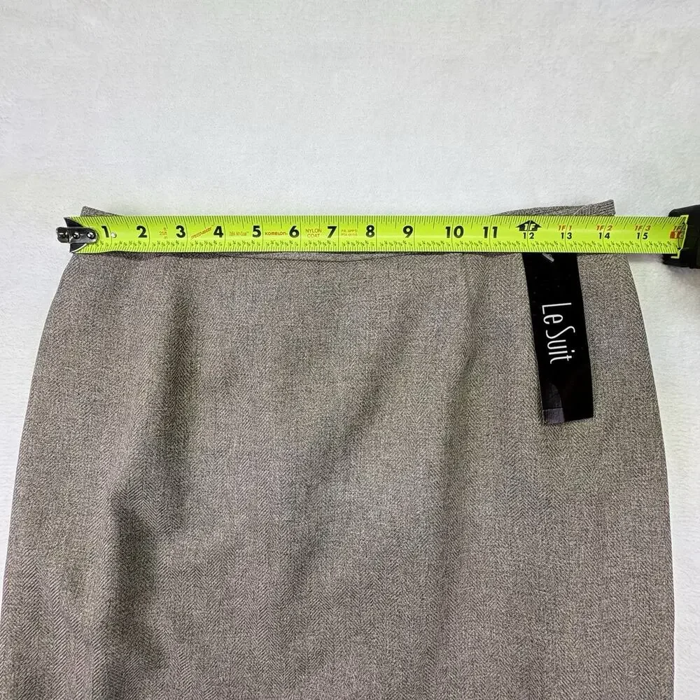 Le Suit Skirt Suit - Blazer Jacket & Skirt Brown Tweed NWT Size 6